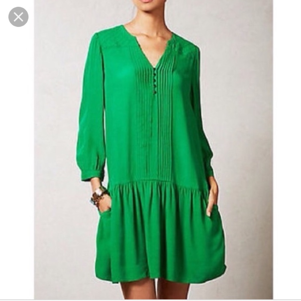 Anthropologie Maeve green dress